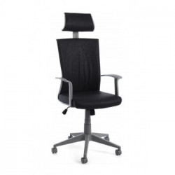 Bizzotto Yes Everyday Gordon, Sedia da Ufficio, Similpelle, Girevole, 64,5x57,5x121/131 cm, Nero