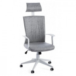 Bizzotto Yes Everyday Gordon, Sedia da Ufficio, Similpelle, Girevole, 64,5x57,5x121/131 cm, Grigio