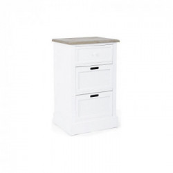Bizzotto Yes Everyday Dorotea Cassettiera Bianco e Legno Naturale MDF, Legno, Apertura Frontale con Pomolo47,5x40x80 cm