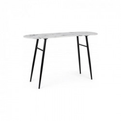 Bizzotto Yes Everyday, Marble, Tavolo, 135x40x80 cm, Acciaio, Piano Vetro Temperato, Effetto Marmo