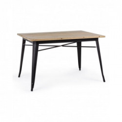 Bizzotto Yes Everyday Minnesota, Tavolo, 4 Persone, 80x120x75 cm, Acciaio, Legno