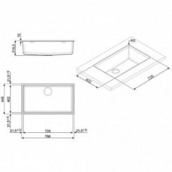 Smeg VZUM79AV2 - Lavello da Incasso, Sottotop, Una Vasca, 72 cm, Avena