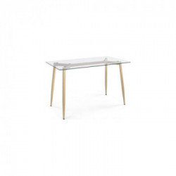 Bizzotto Yes Everyday Oakland, Tavolo, 4 Persone, 120x70x75 cm, Piano Vetro Temperato, Acciaio