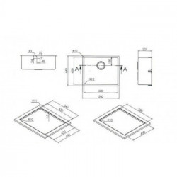 Apell LNR38FSFR - Lavello Montato su Piano, Acciaio Inossidabile, 54 x 44 cm