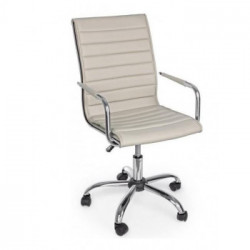 Bizzotto Yes Everyday Perth, Sedia da Ufficio, Similpelle, Girevole, 46x54x90/100 cm, Tortora