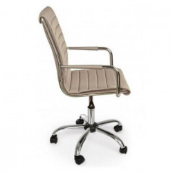 Bizzotto Yes Everyday Perth, Sedia da Ufficio, Similpelle, Girevole, 46x54x90/100 cm, Tortora