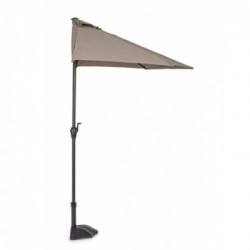 Bizzotto Yes Everyday Kalife, Ombrellone a Mezzaluna, 270x135x232 cm, Tortora