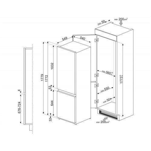 Smeg C4173N1F - Frigorifero da Incasso...
