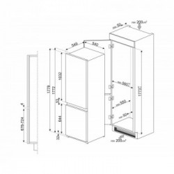 Smeg C4173N1F - Frigorifero da Incasso Combinato, NoFrost, 254 Litri, Classe F