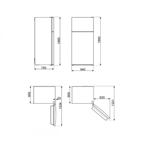 Smeg FD84EN4HX Frigorifero Doppia Porta, 587...
