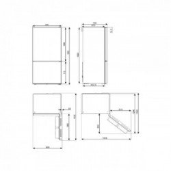 Smeg FC84EN4HX - Frigorifero Combinato, 588 Litri, Classe E (A++), 84 x 186 x 75 cm