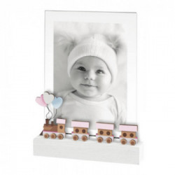 CORNICE IN PLEXIGLASS FORMATO 13X18 CON BASE IN LEGNO COLORE ROSA