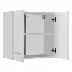 Kit Furniture Princess Pensile, 2 Ante Battenti, 1 Ripiano, con Maniglia 60x30x57cm, BiancoOpaco e Lucido	