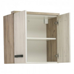 Kit Furniture Denmark Pensile, 2 Ante Battenti, 1 Ripiano, con Maniglia 60x31x59,5cm, Rovere e Rovere Sbiancato