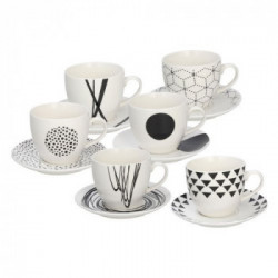Set 6 tazze the con piattino Graphic