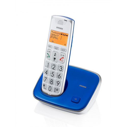 Brondi Bravo Gold 2 Telefono DECT Blu, Bianco...