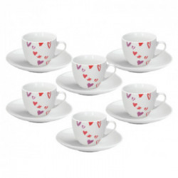 Tognana Porcellane Amore tazza Rosso, Bianco Caffè 6 pz