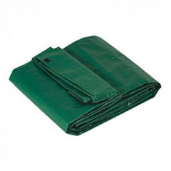 Telo occhiellato in maglia di polipropilene impermeabile 85gr/mq 500 x 600 cm Verde brillante