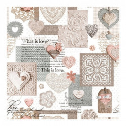 Tovagliato in rotolo per il taglio a metro Tela cerata h. 1,4 x L. 20 metri Cuori Love Collezione tavola