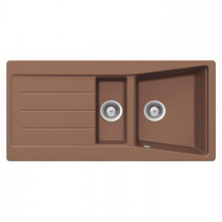 Smeg LS102RA - Lavello ad Incasso, Vasca 1 + 1/2, 117 x 51 cm, Cristalite, Rame