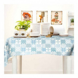 Tovagliato in rotolo per il taglio a metro Tela cerata h. 1,4 x L. 20 metri Piatrelle Azzurre Collezione tavola