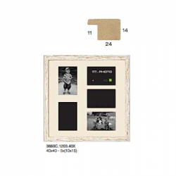 Cornice in legno portafoto mutipla cm 40x40 - 5x(10x15) bianco decapÃÂ¨