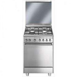 Smeg CX68M8-1 - Cucina a Gas, 60 cm, 4 Fuochi, Forno Elettrico, A