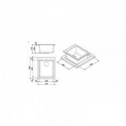 Smeg VZ40CT - Lavello da incasso, Sottotop, Una Vasca, Rettangolare, Grigio