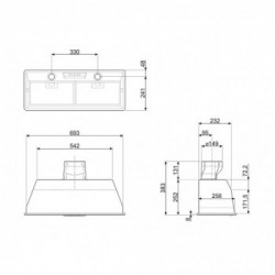 Smeg KSEG7XSA - Cappa Integrata a Scomparsa, Inox, 70 cm, 691 m³/h, C