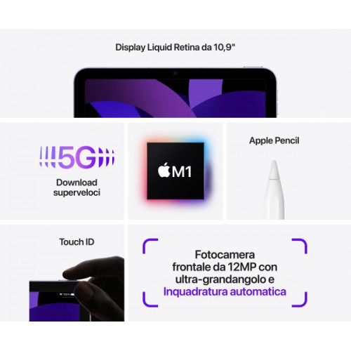 TIM Apple iPad Air 5th 5G LTE 64 GB 27,7 cm...