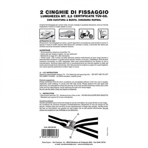 2 CINGHIE 2.5 METRI GS-TUV