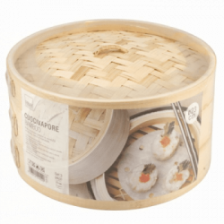 H&H - Cuocivapore Bambù, 3 Pezzi, 20 cm