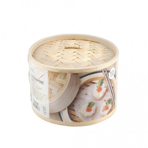 H&H - Cuocivapore Bambù, 3 Pezzi, 18 cm