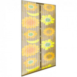 IRS Zanzariera a tenda magnetica per porte Decoro Fiori 140 cm (2 pannelli da 70 cm) x 250 cm