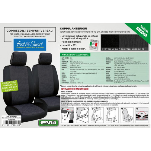 Co.Ra Coprisedile FAST&SM. 2pz. M Antr 0129681