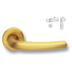 Coppia maniglie per porta con rosetta e bocchetta Q8 Ottone Ottone lucido verniciato Milena