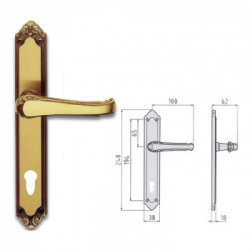 Coppia maniglie per porta con placca PY85 Q8 Ottone Ottone FumÃ¨ Lady