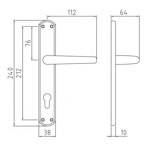 Coppia maniglie per porta con placca P85 Q8...