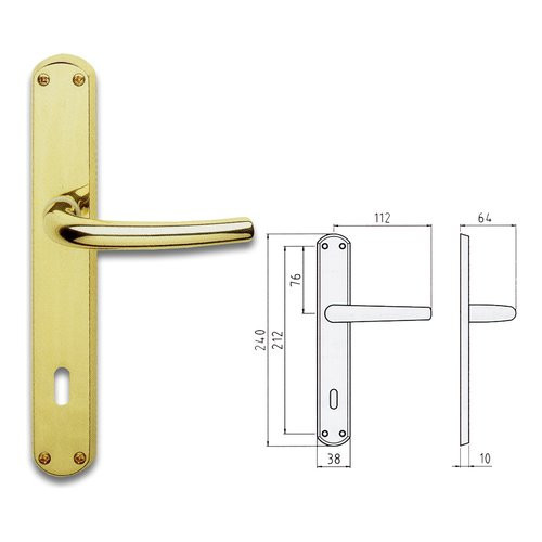 Coppia maniglie per porta con placca P90 Q8...