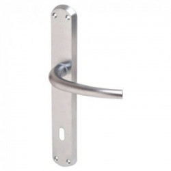 Coppia maniglie per porta con placca P70 Q8 Ottone Ottone satinato Milena