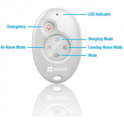 Ezviz K2 - Telecomando per kit A1 , Invio Notifiche di Emergenza, Bianco