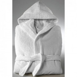 Accappatoio con cappuccio taglia XL bianco