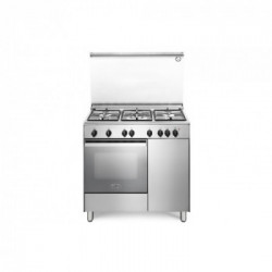 DeLonghi DGX 96 B5 - Cucina a Gas, 5 Fornello(i), Forno a Gas e Grill Elettrico, 90 cm, Acciaio Inossidabile, Classe A