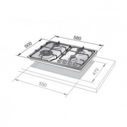 De’Longhi FRO 46 ASV piano cottura Rame Da incasso 58 cm Gas 4 Fornello(i)