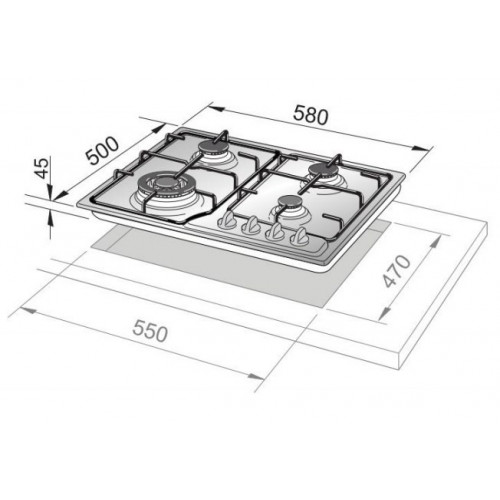 DeLonghi FFA 46 ASV - Piano Cottura a Gas, 4...