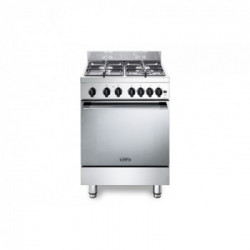 DeLonghi GEMMA 66 GV2 - Cucina a Gas, 4 Fornello(i), Forno a Gas e Grill Elettrico, 60 cm, Acciaio Inossidabile, Classe A