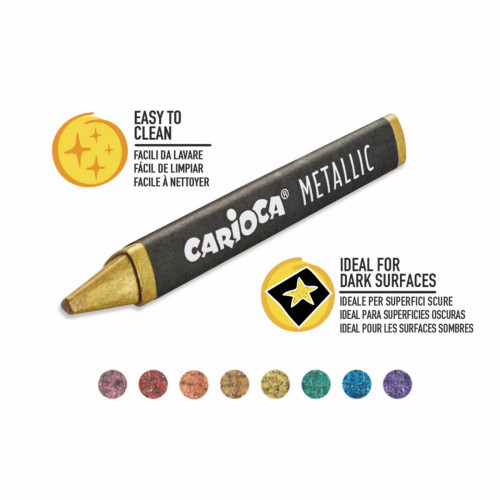 Carioca Metallic Maxi Wax 8 pz
