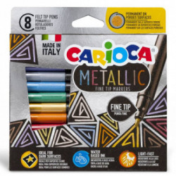 CARIOCA PENNARELLI METALLIC PUNTA FINE SCATOLA 8Pz.
