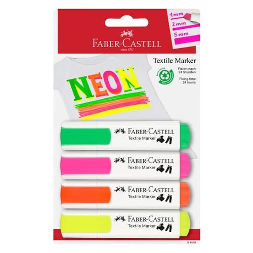 Blister con 4 marker per tessuto neon: neon...