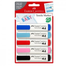 Faber-Castell 159530 marcatore permanente Nero, Blu, Azzurro, Rosa, Rosso Punta smussata